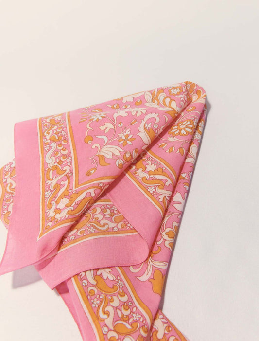 Pink-Floral print scarf