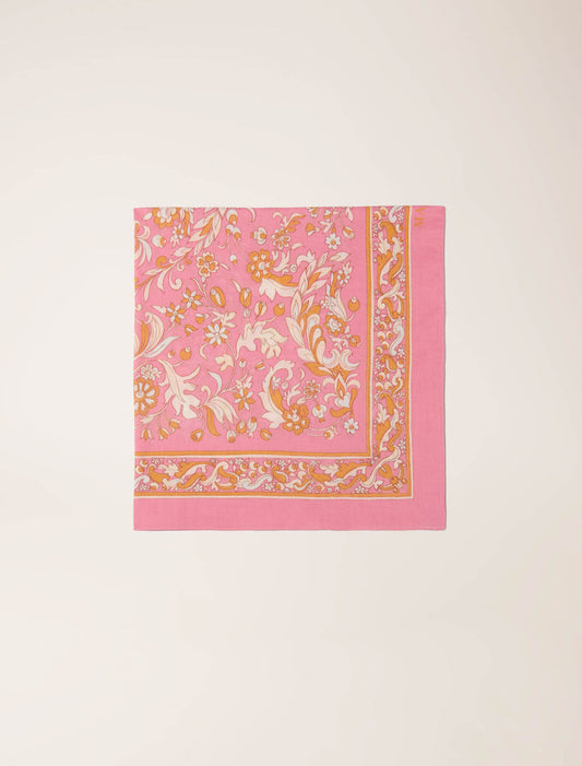 Pink-Floral print scarf