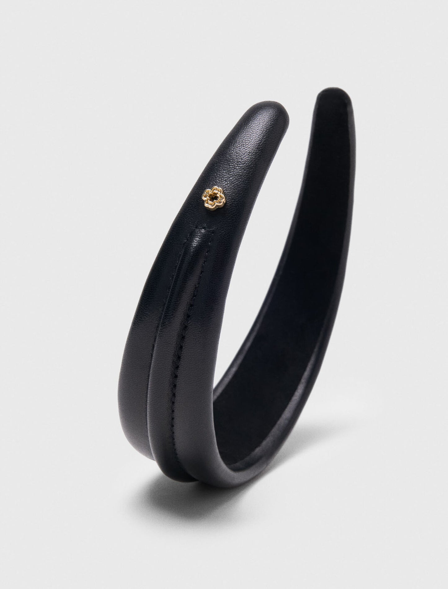 Leather headband Black
