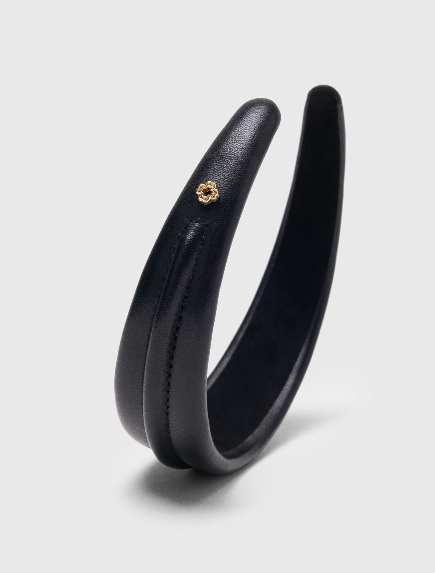 Leather headband Black