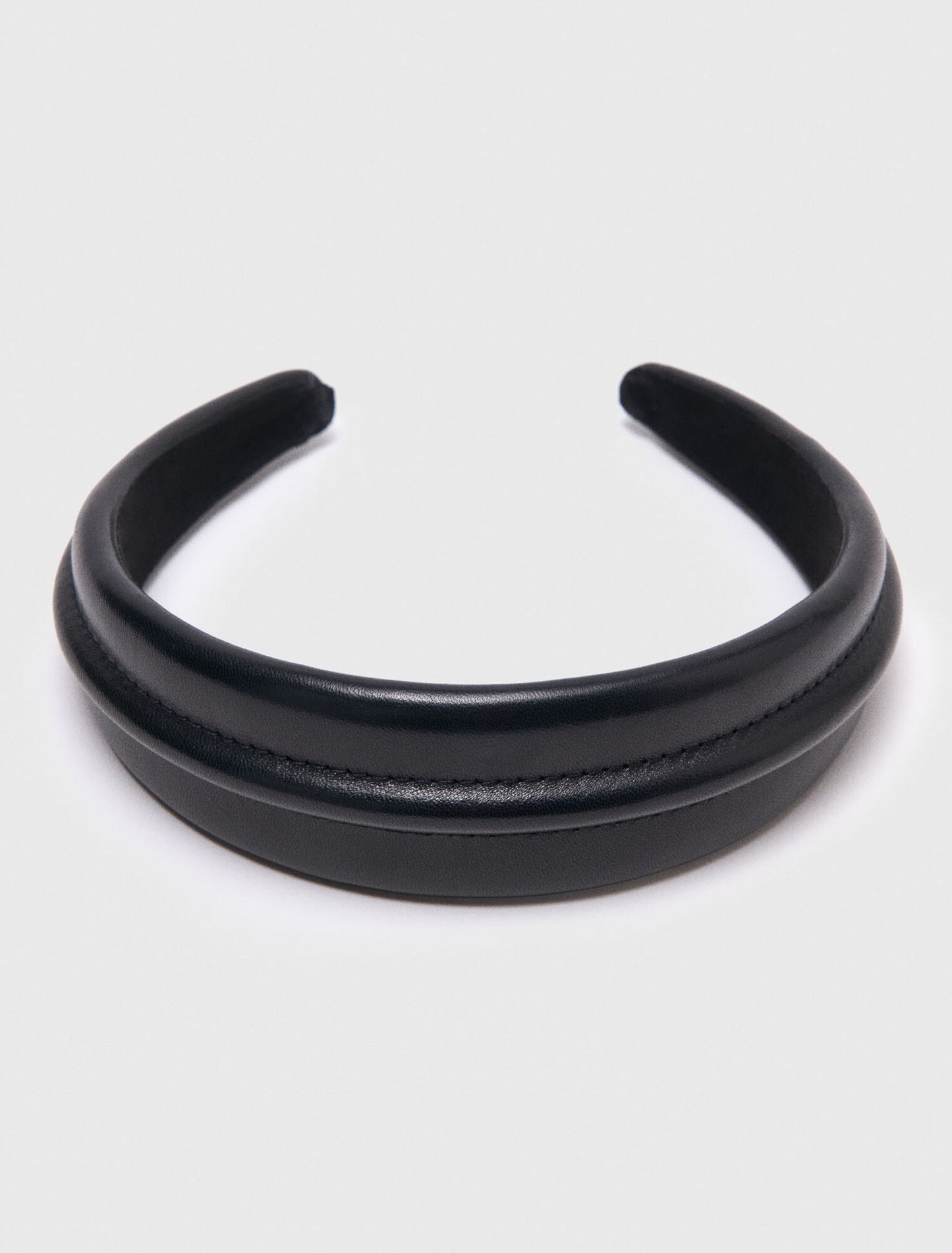 Leather headband Black