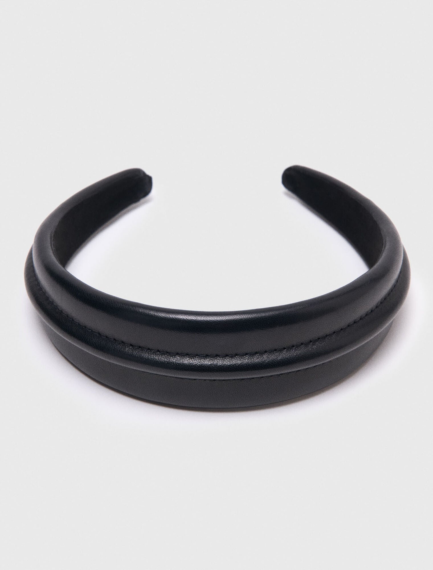 Leather headband Black
