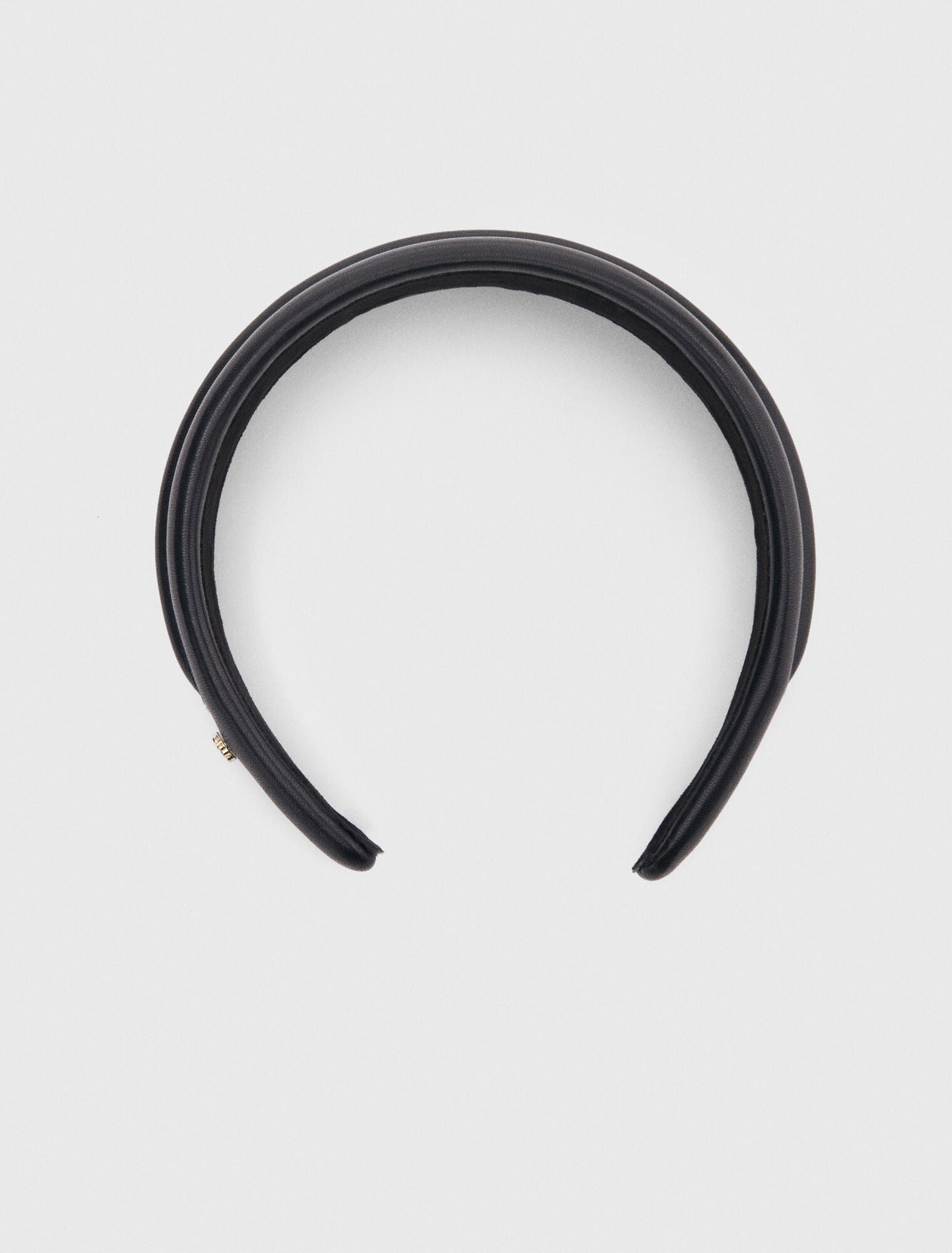Leather headband Black