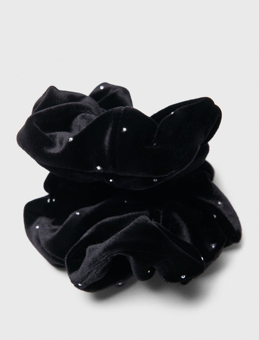 Rhinestone scrunchie Black