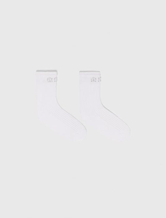 Pearl Pointelle Socks WHITE