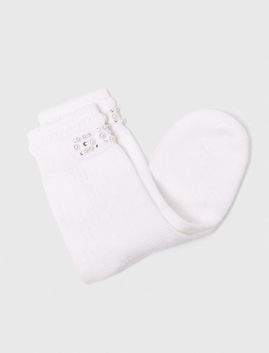 Pearl Pointelle Socks WHITE