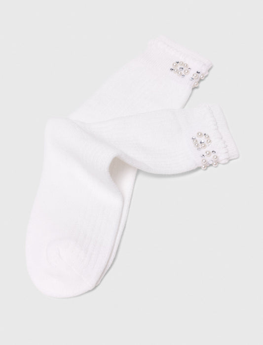 Pearl Pointelle Socks WHITE