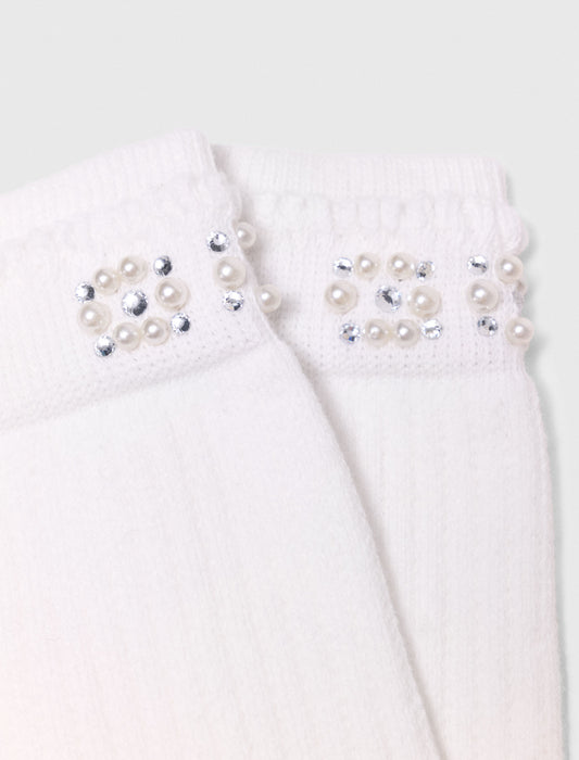 Pearl Pointelle Socks WHITE