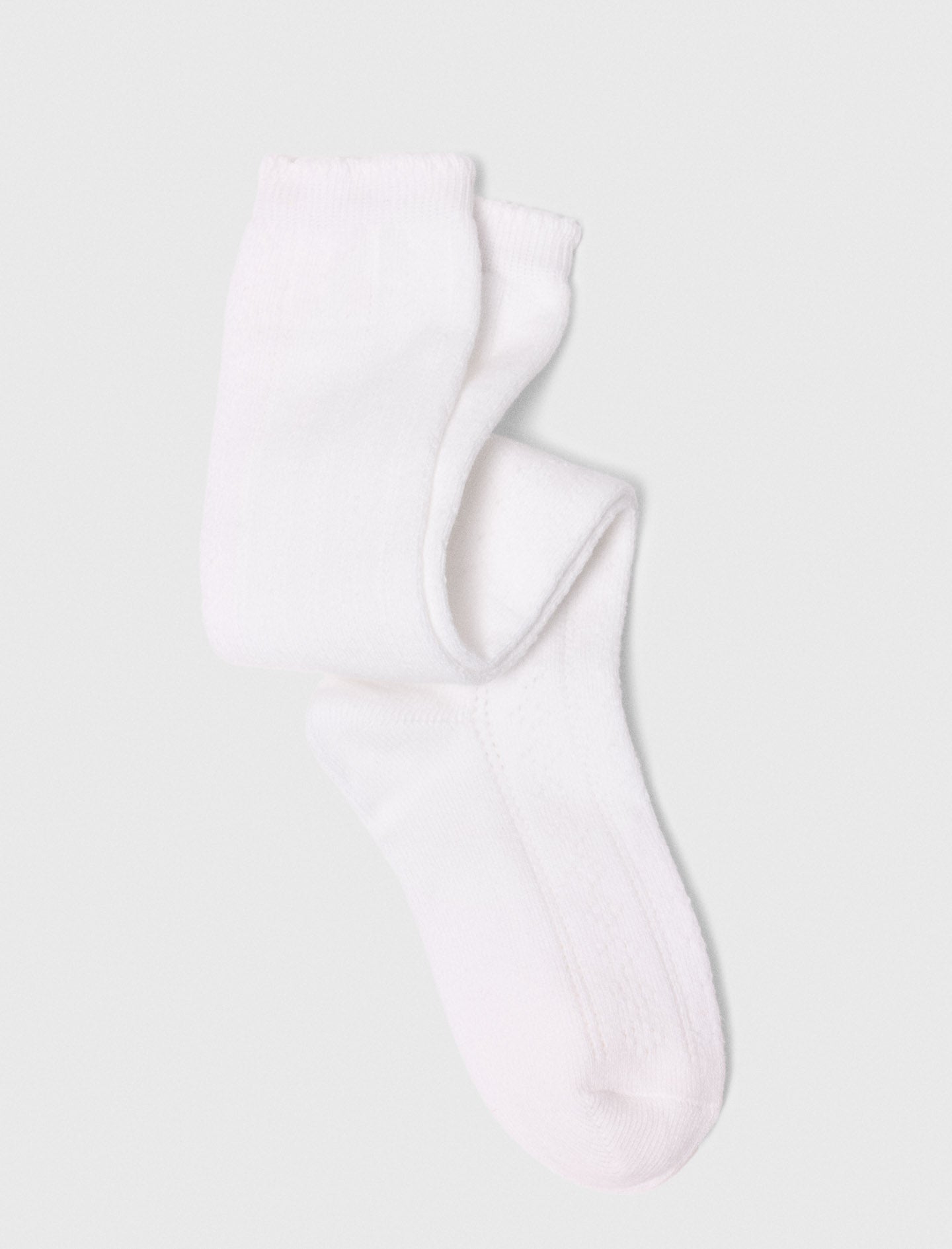 Knee-High Pointelle Socks WHITE