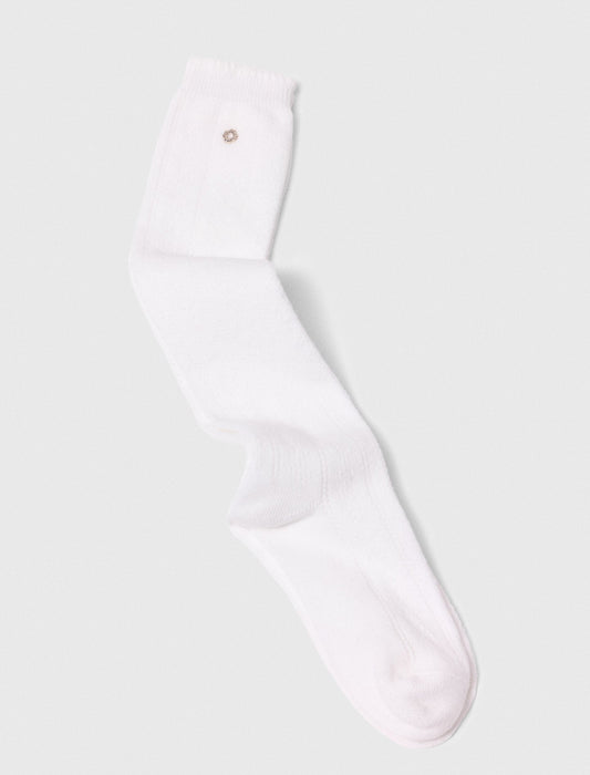 Knee-High Pointelle Socks WHITE