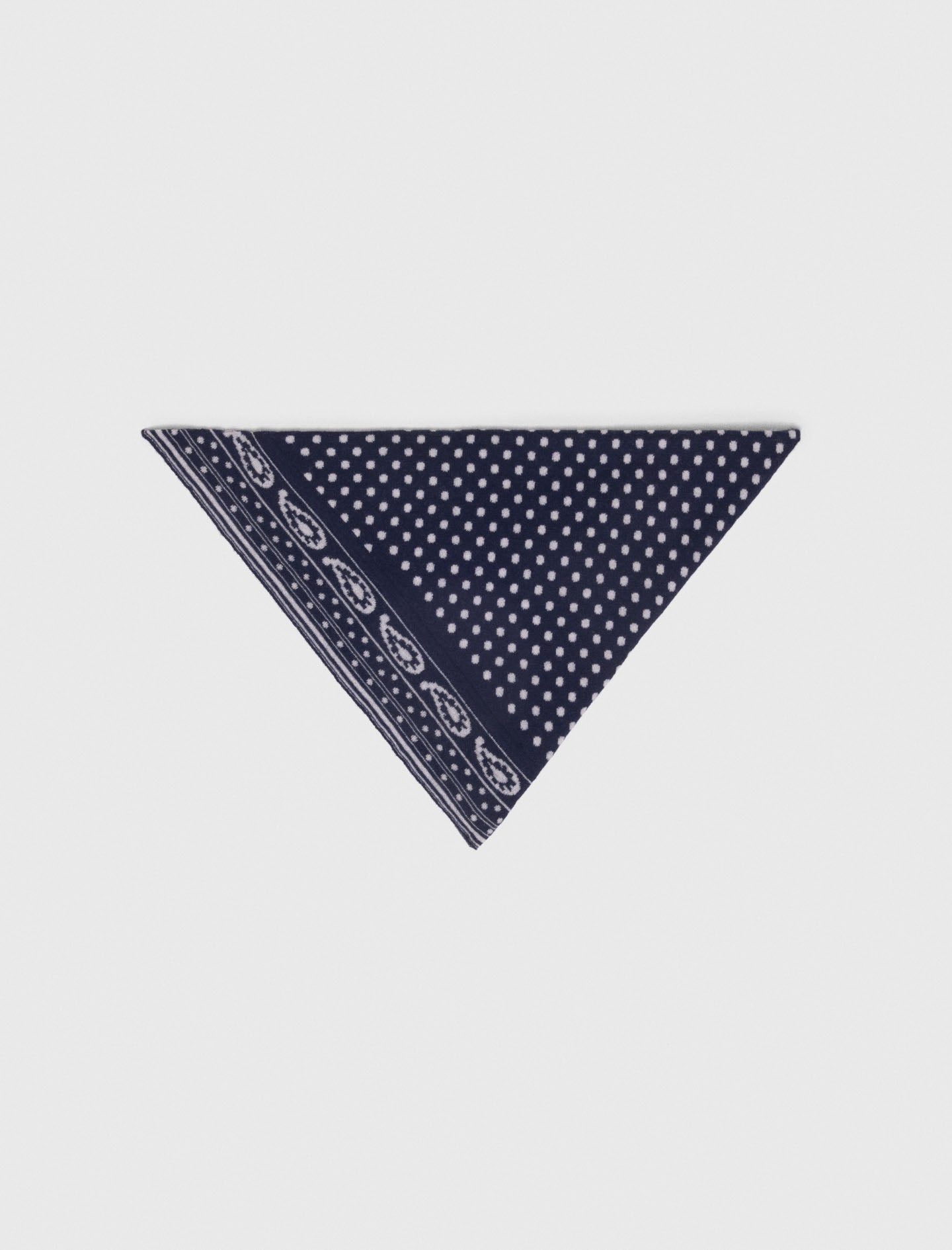 Reversible Triangle Scarf Navy Polka Dot Bandana Print