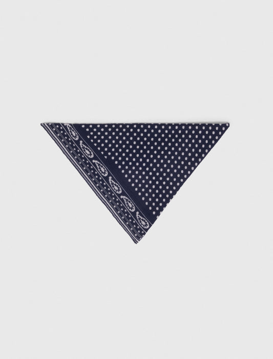 Reversible Triangle Scarf NAVY POLKA DOT BANDANA PRINT