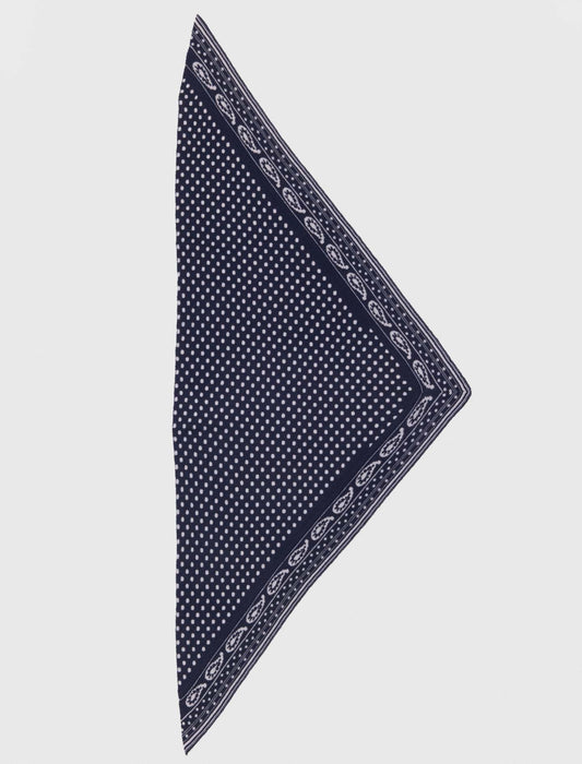Reversible Triangle Scarf NAVY POLKA DOT BANDANA PRINT