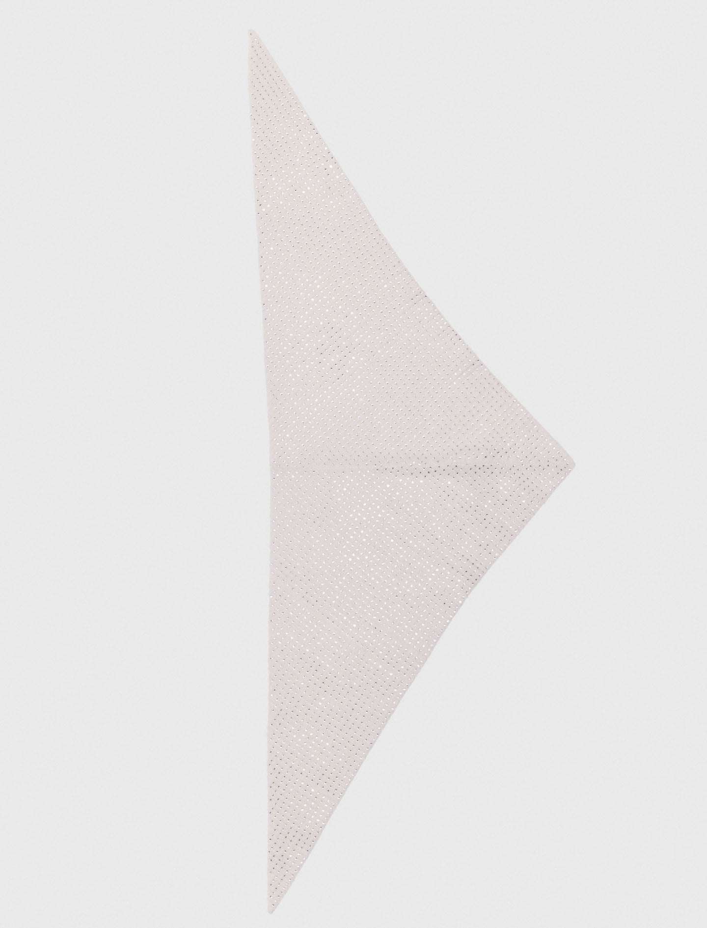 Rhinestone Wool Triangle Scarf Ecru
