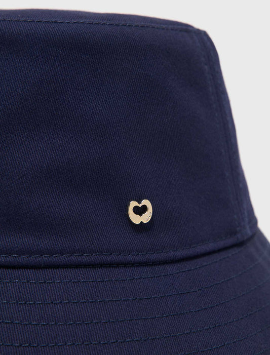 Cotton Floppy Hat With Cord Navy