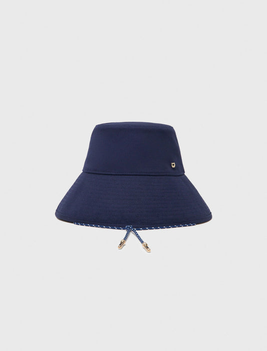 Cotton Floppy Hat With Cord Navy