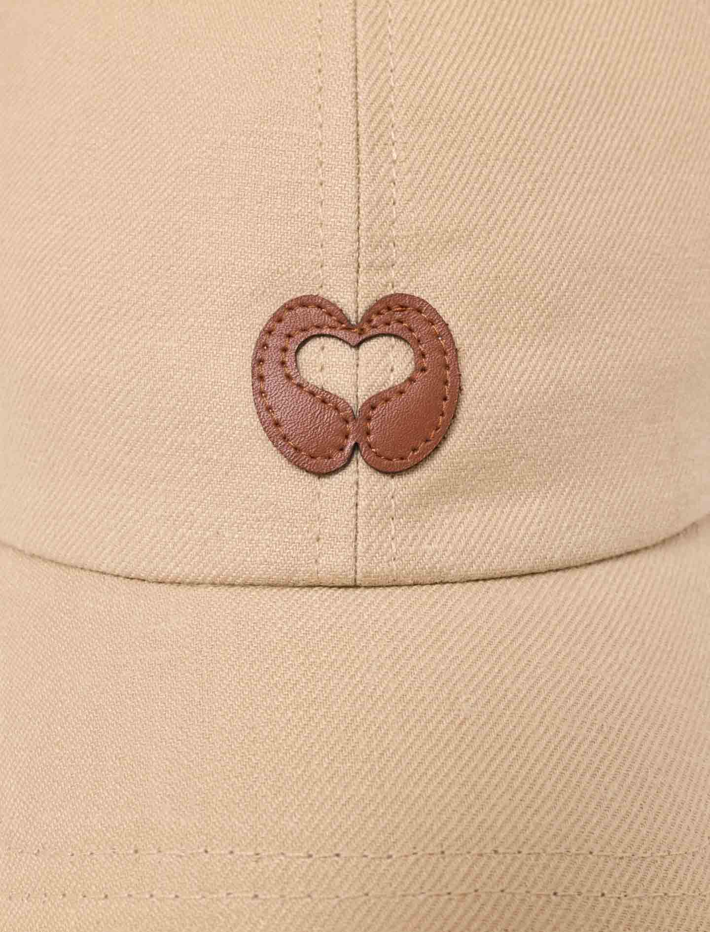Linen blend cap with logo Beige