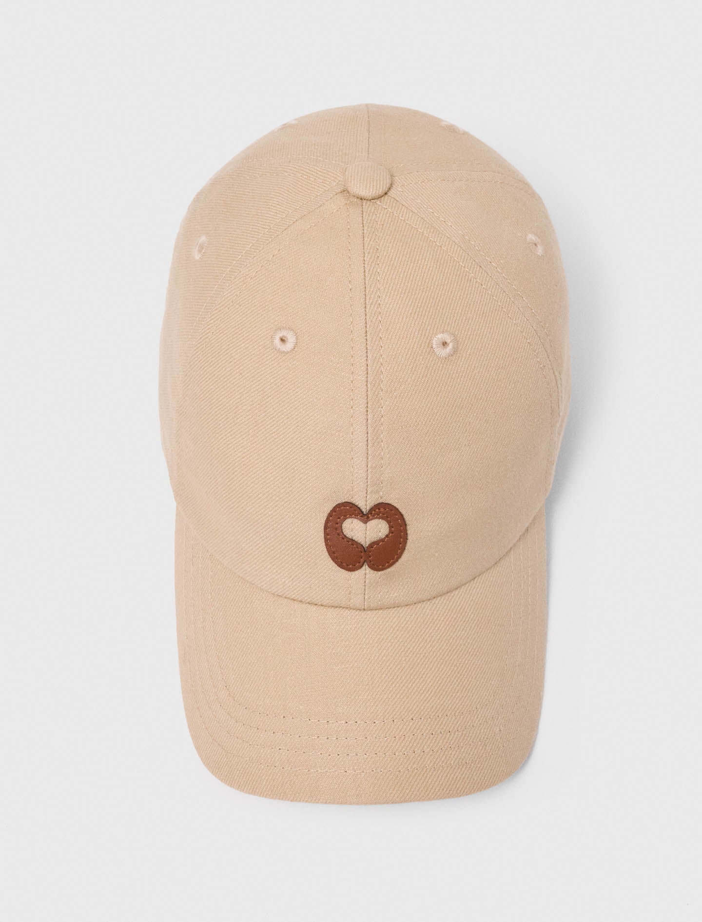Linen blend cap with logo Beige