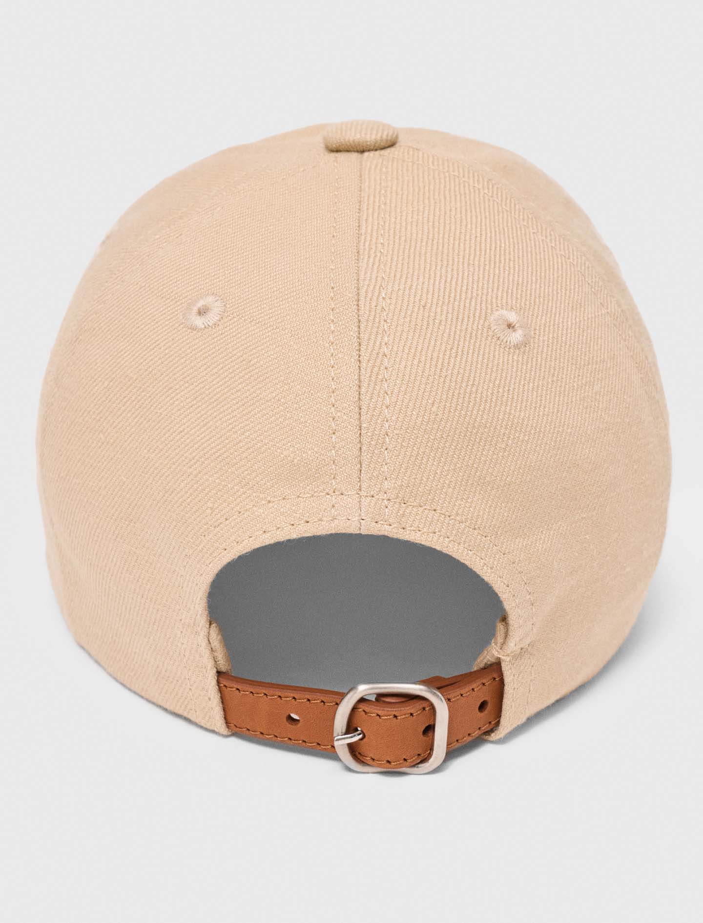 Linen blend cap with logo Beige
