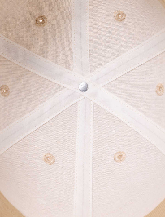 Linen blend cap with logo Beige