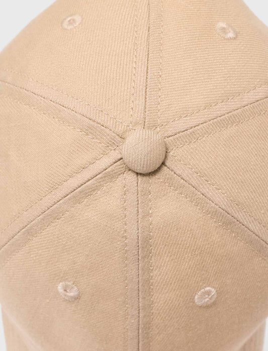 Linen blend cap with logo Beige