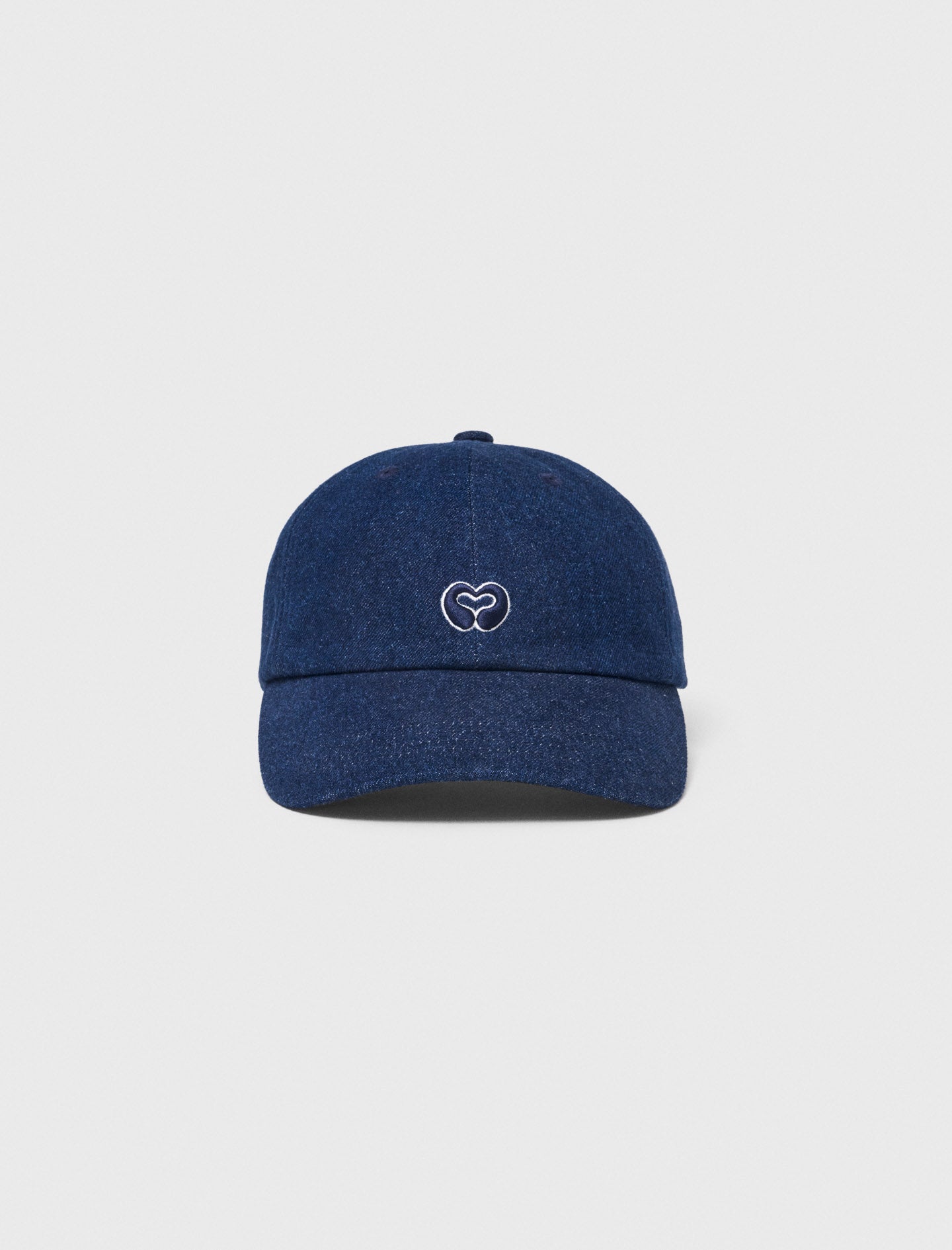 Raw denim cap with logo Marine Blue