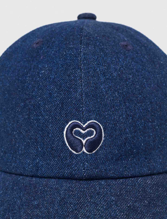 Raw denim cap with logo Marine Blue