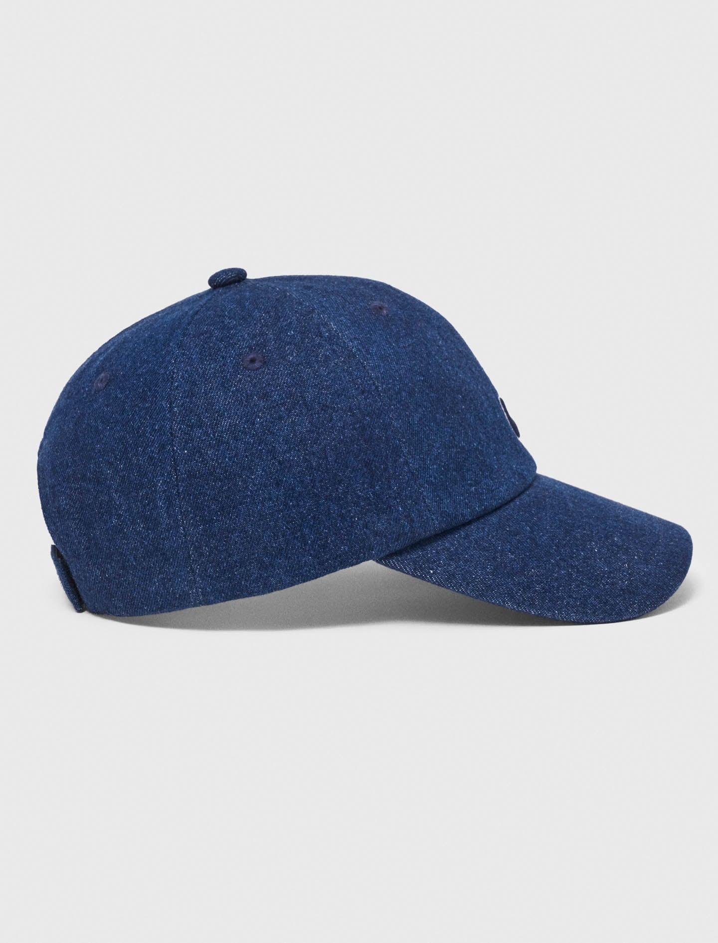 Raw denim cap with logo Marine Blue