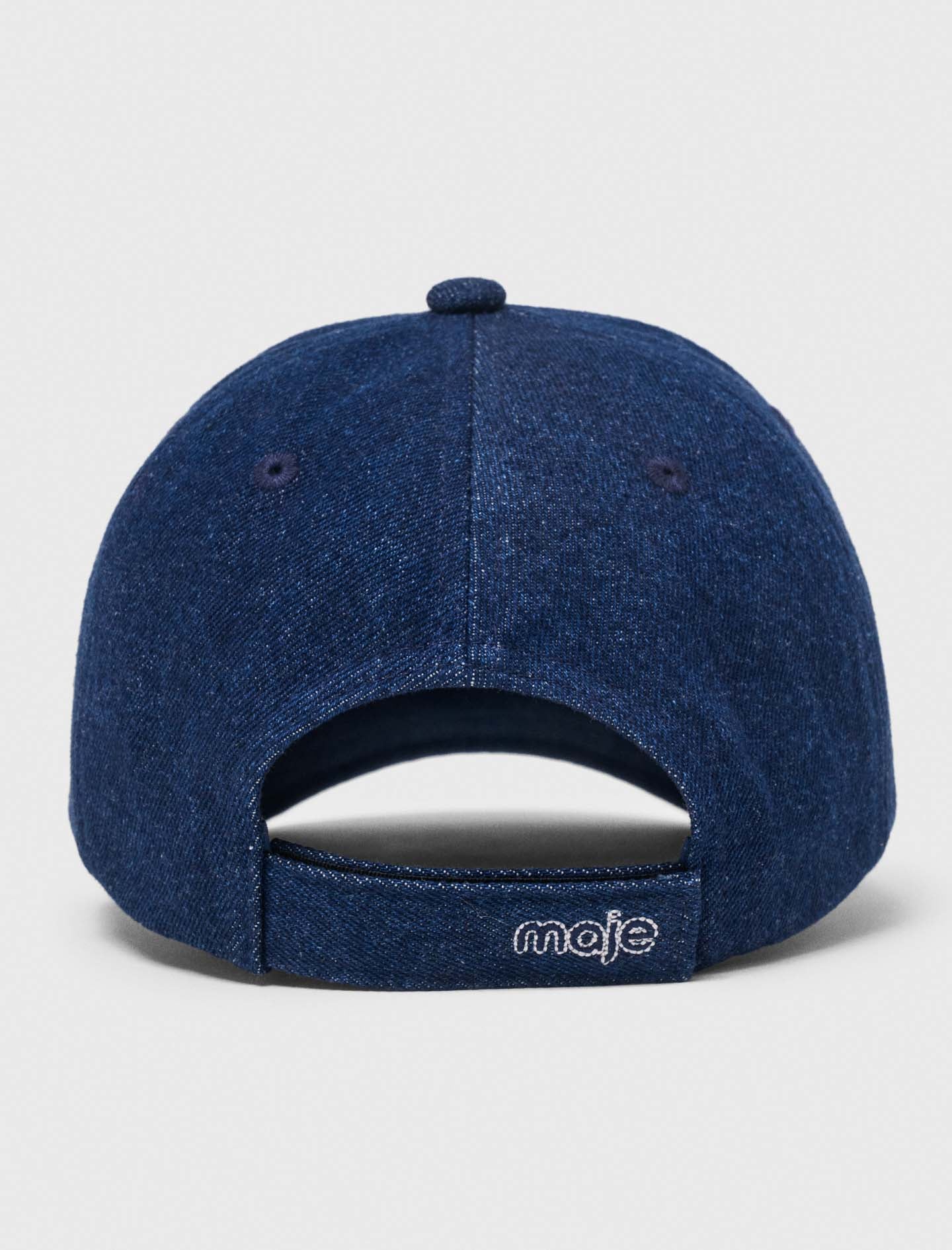 Raw denim cap with logo Marine Blue