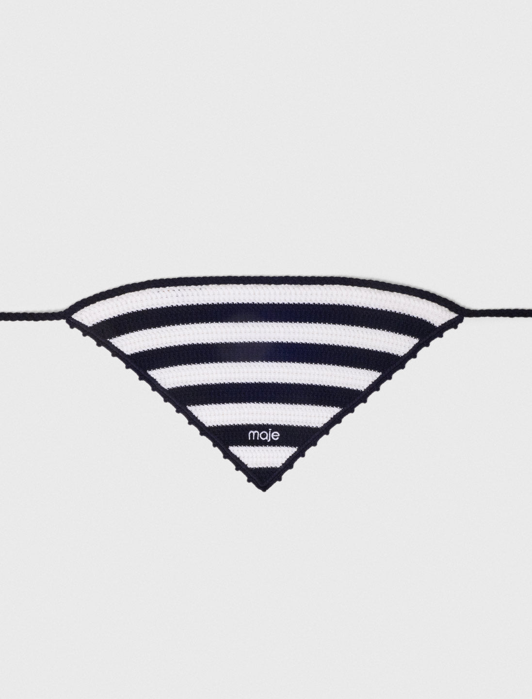 Striped knit triangle White/Navy