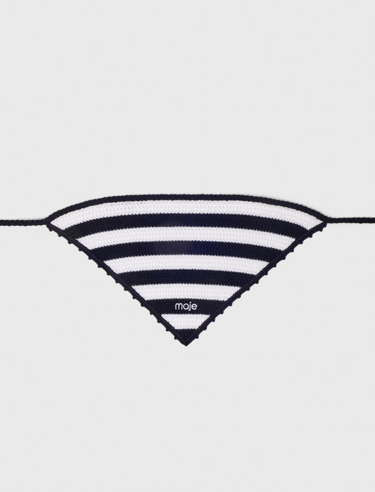 Striped knit triangle White/Navy