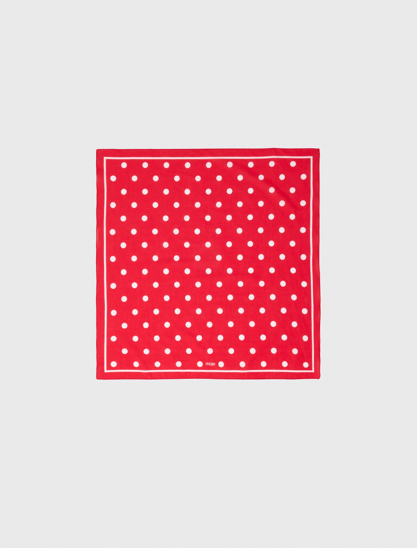 Polka dot cotton bandana Red Dots Print