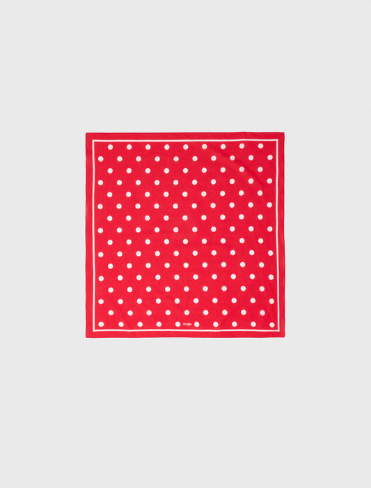 Polka dot cotton bandana Red Dots Print