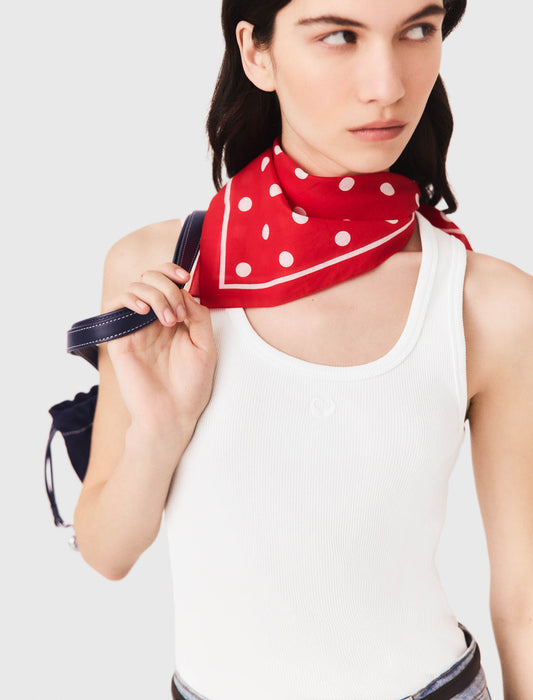 Polka dot cotton bandana Red Dots Print
