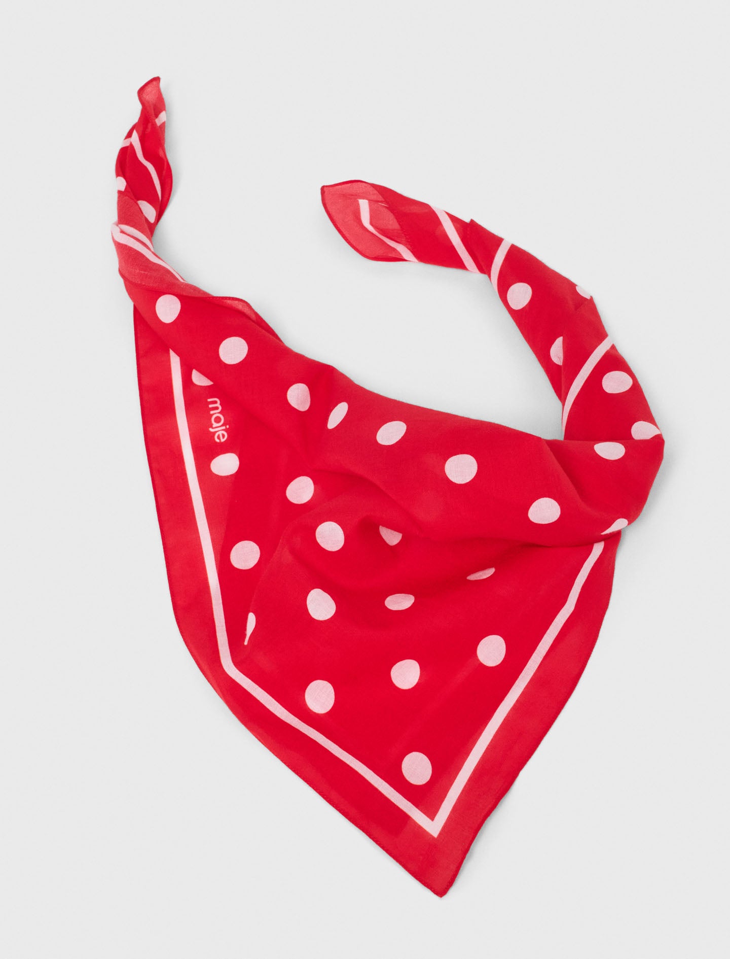Polka dot cotton bandana Red Dots Print