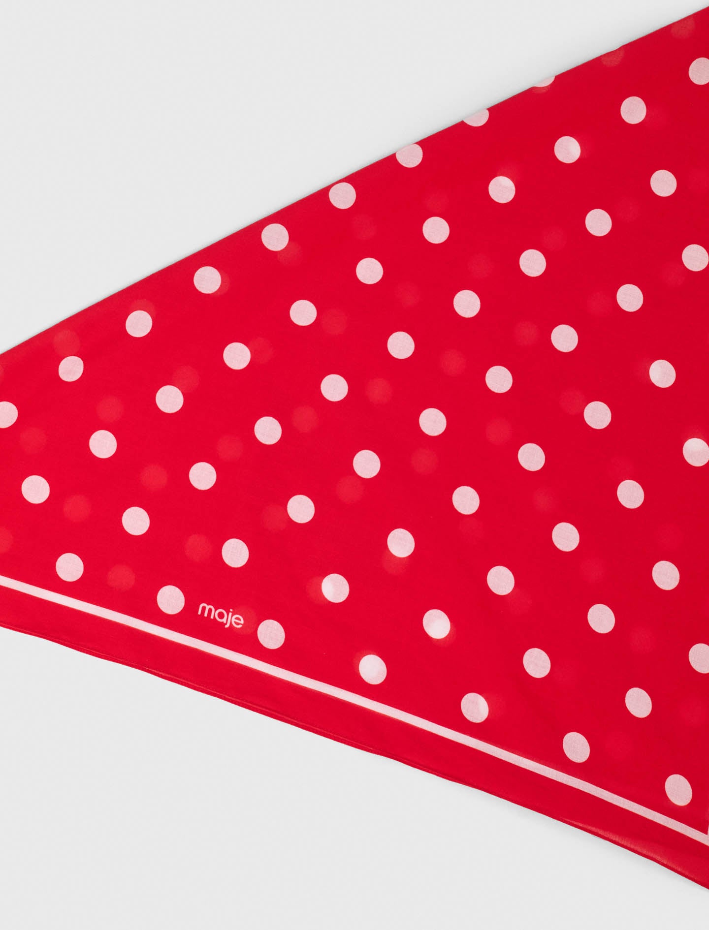 Polka dot cotton bandana Red Dots Print