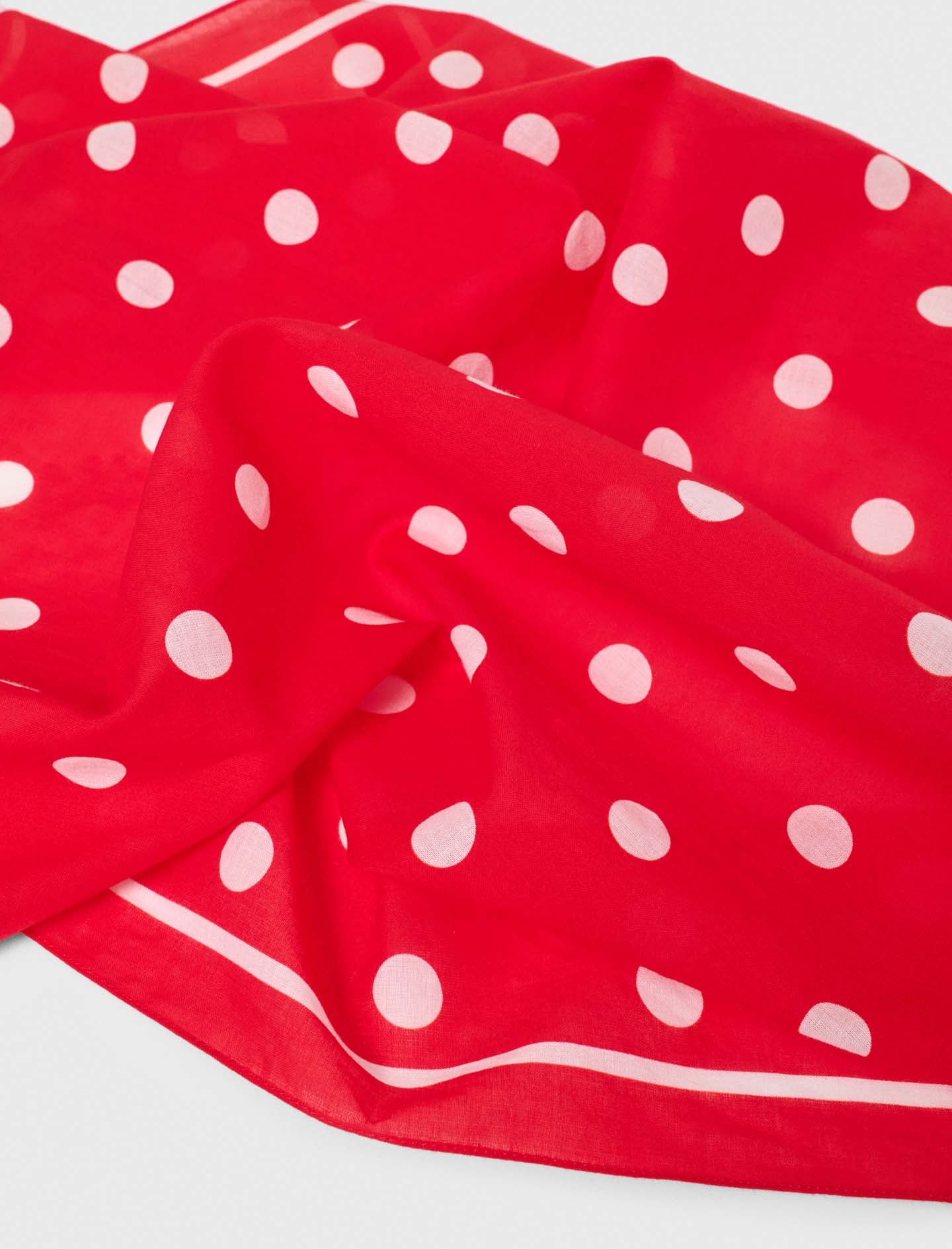 Polka dot cotton bandana Red Dots Print