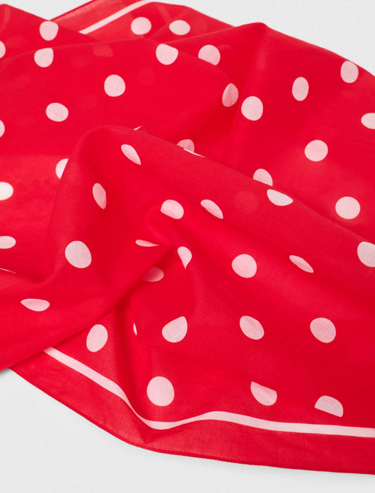 Polka dot cotton bandana Red Dots Print