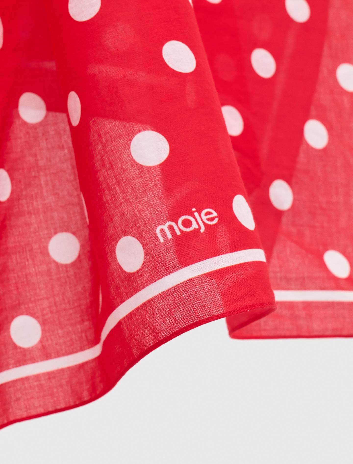 Polka dot cotton bandana Red Dots Print