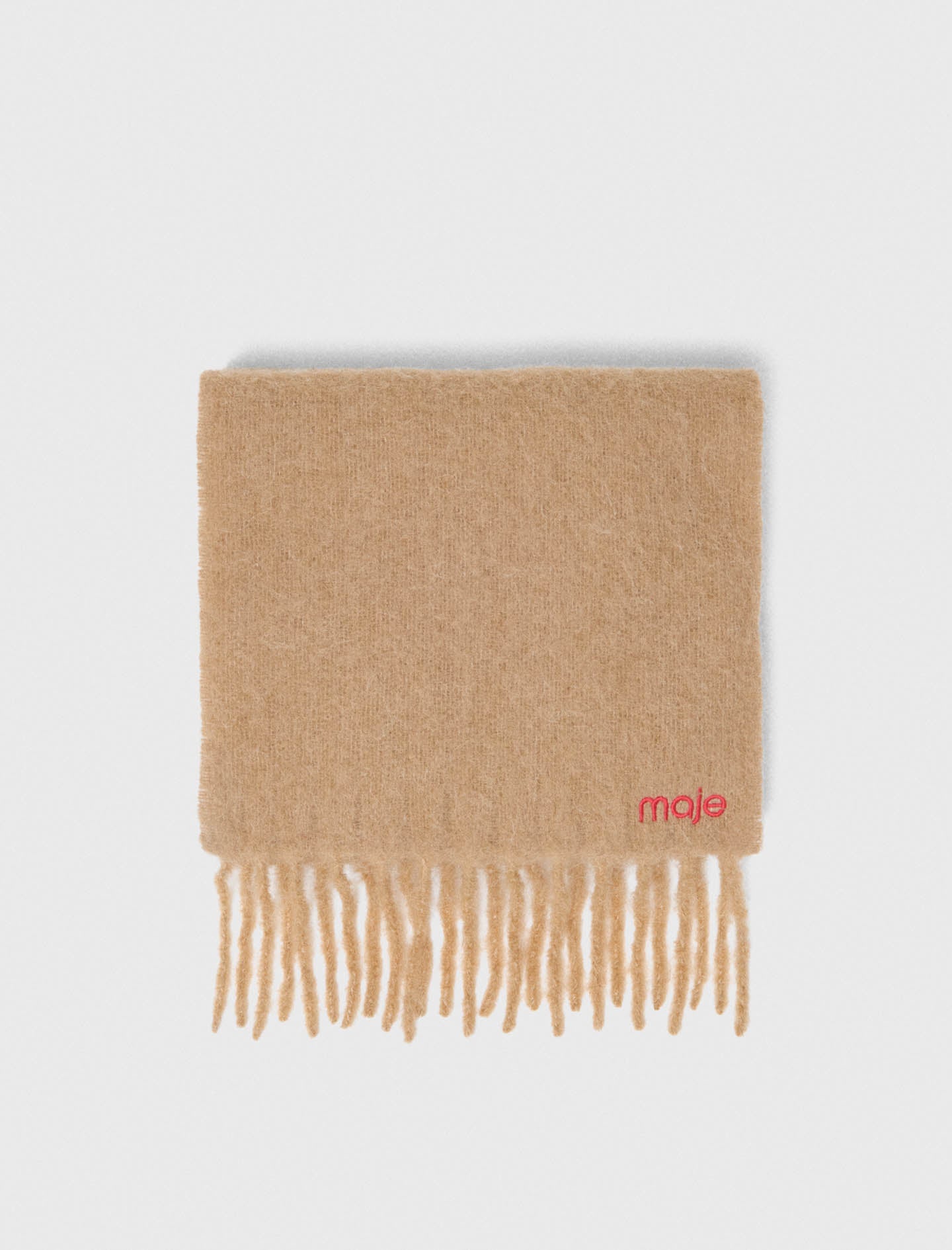 Wool and alpaca blend scarf Camel