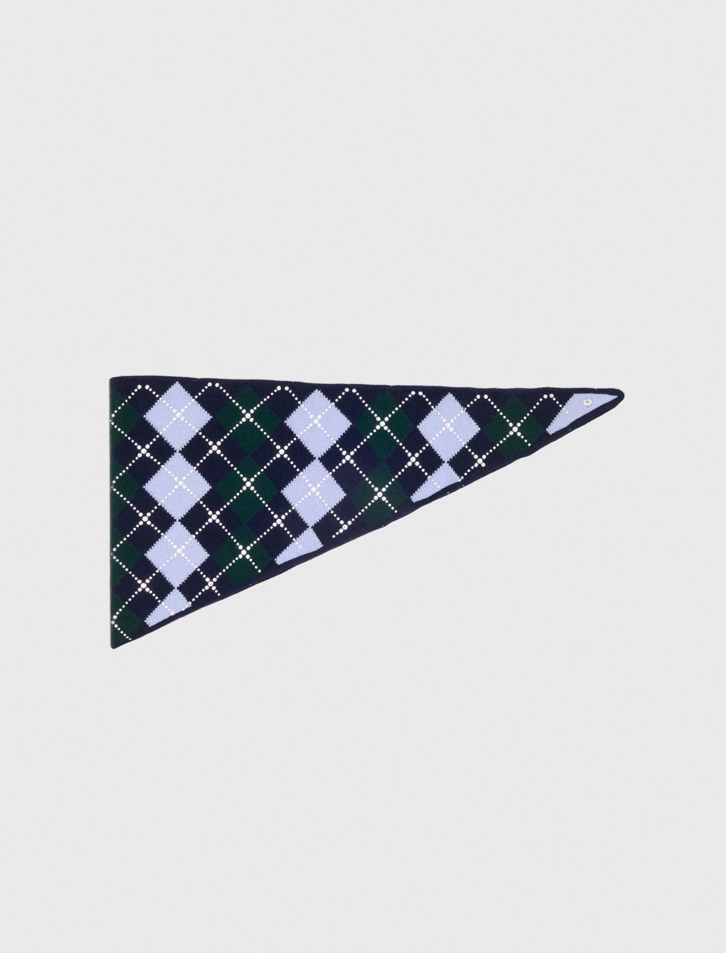 Wool argyle triangle scarf Navy