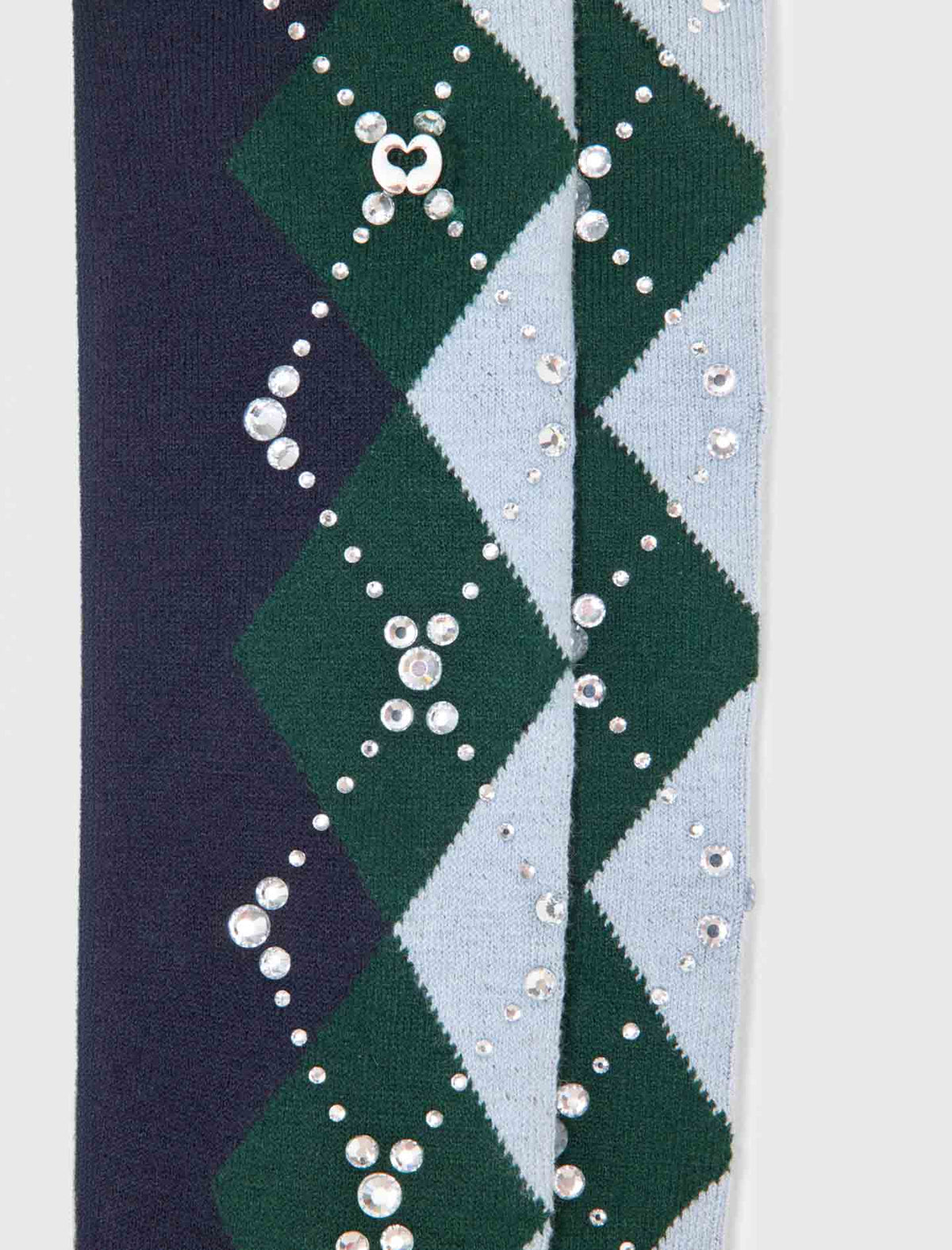 Wool argyle knee-high socks Navy