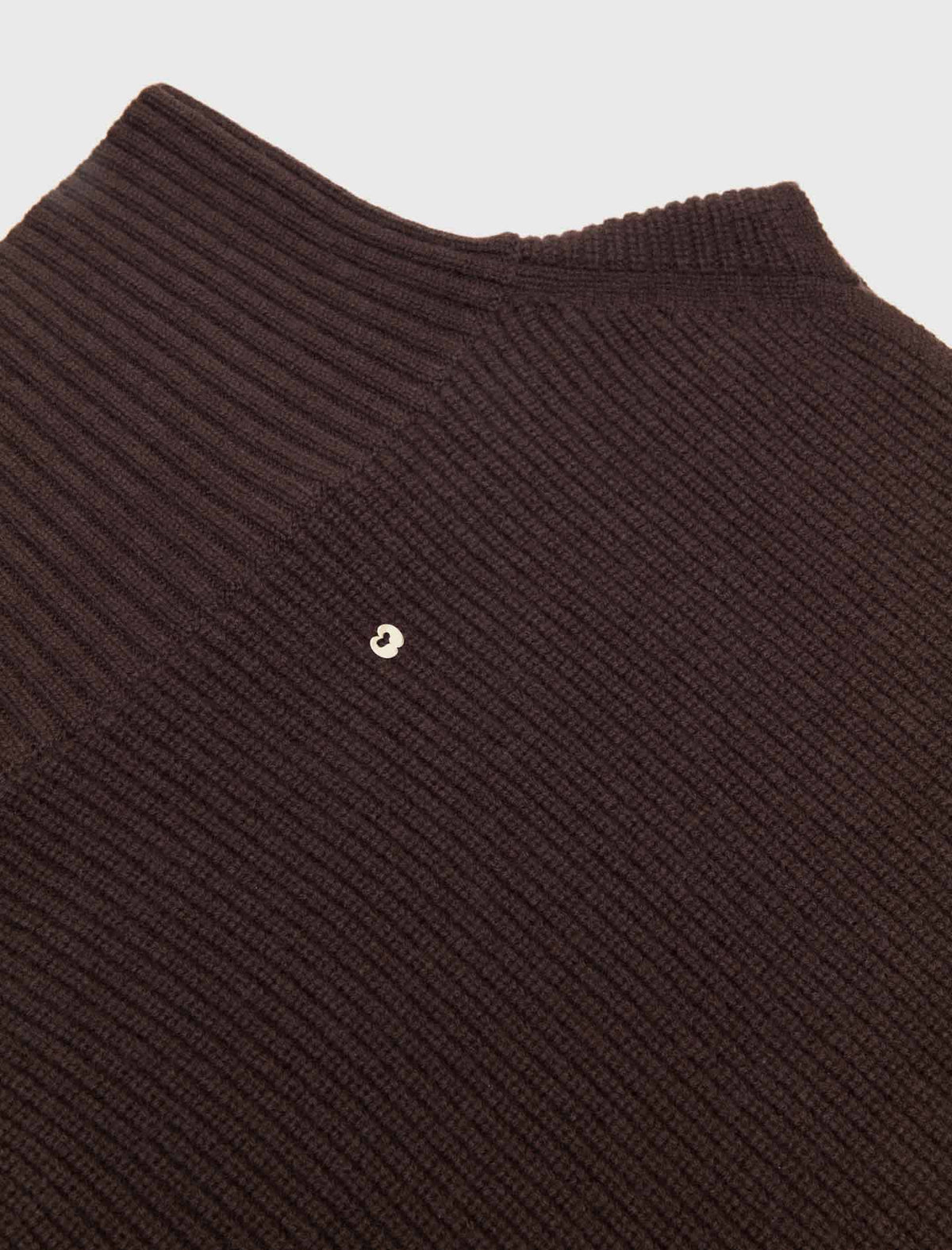 Wool and cashmere collar Dark Brown
