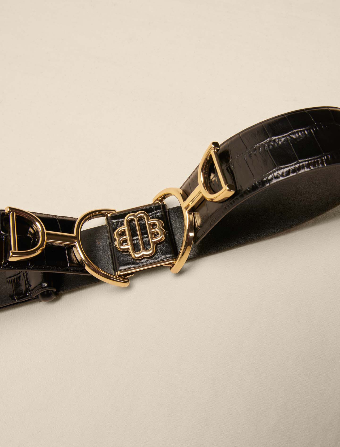 Black-wide smooth leather belt