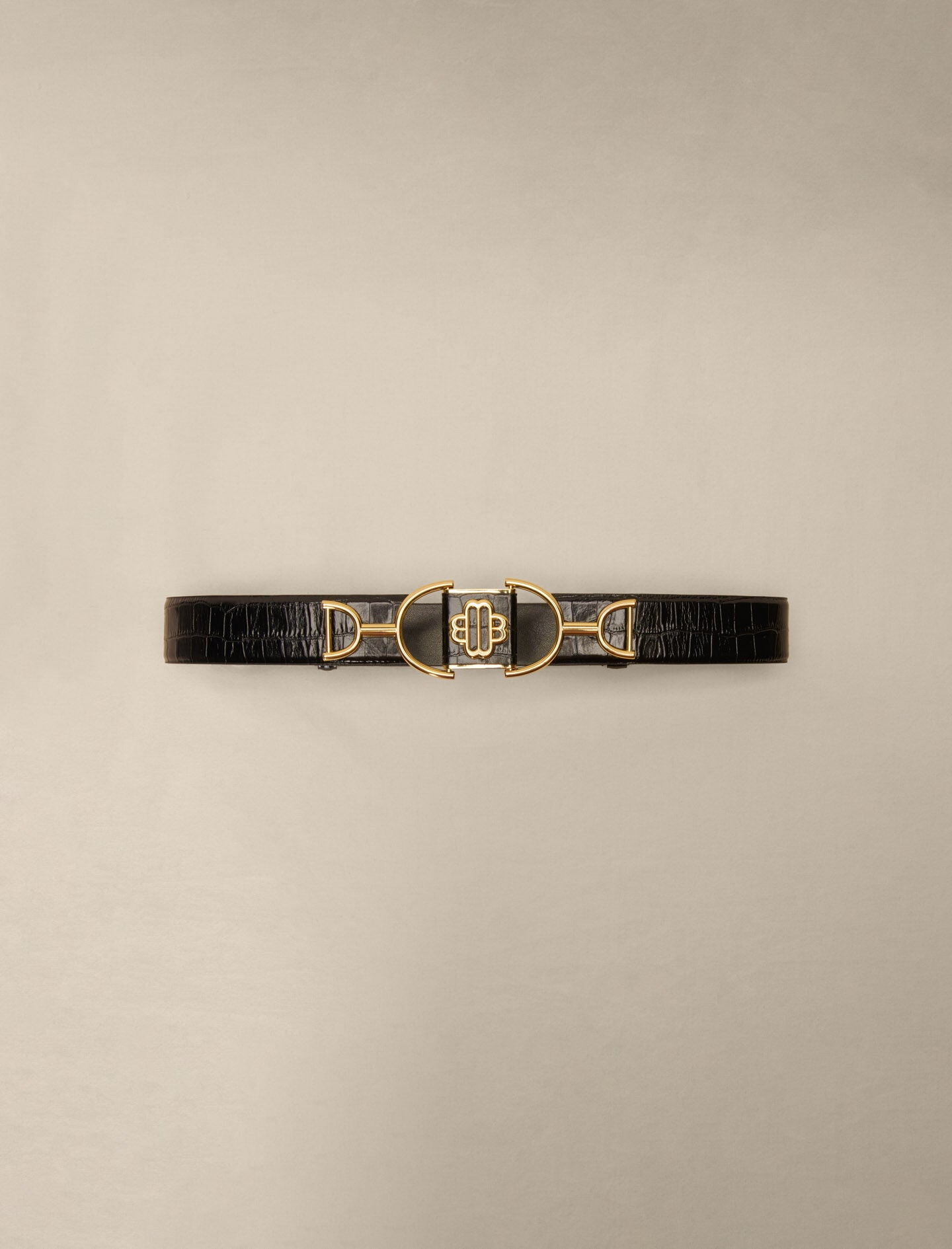 Black-featured-wide smooth leather belt