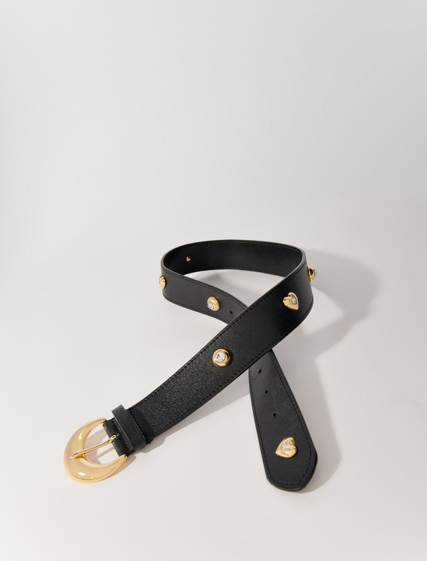 Black-rhinestone belt