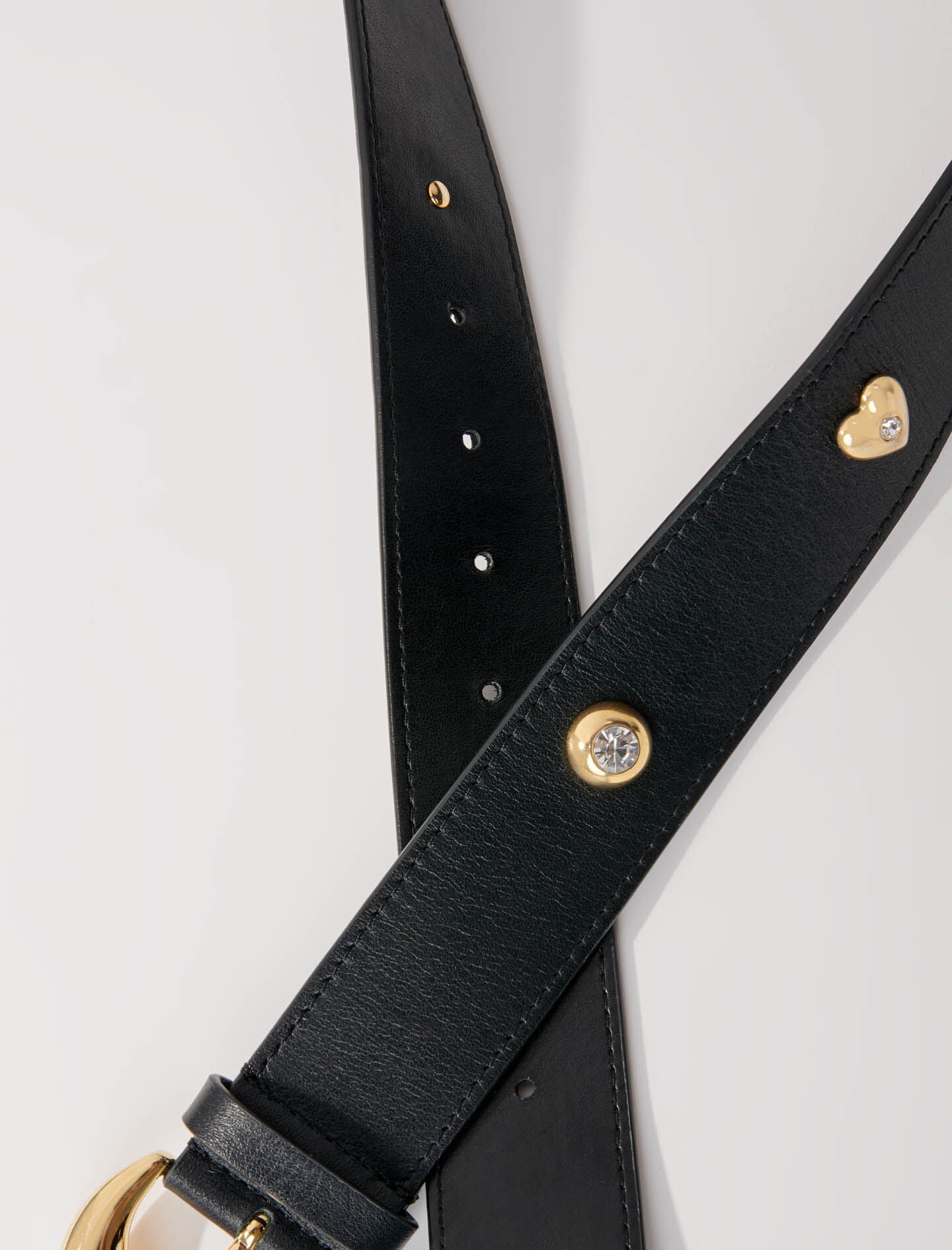Black-rhinestone belt