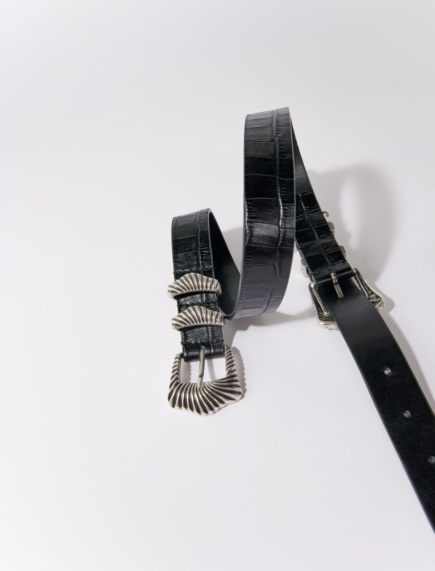Black-double buckle belt