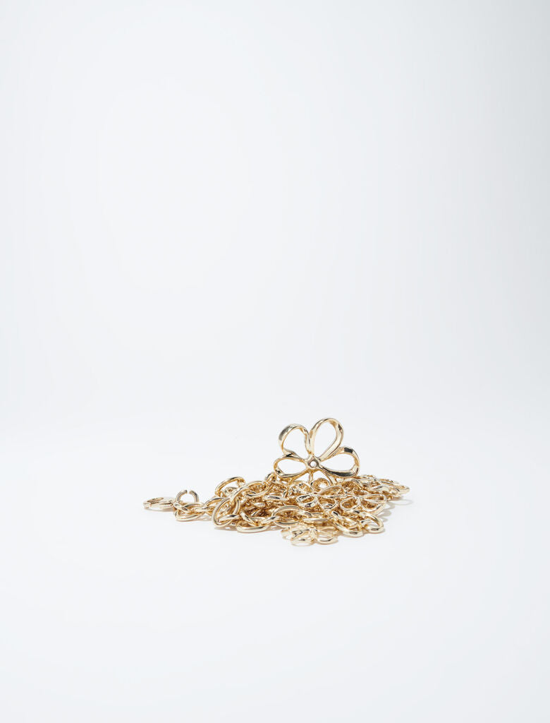 Gold-featured-Chain belt with flowers