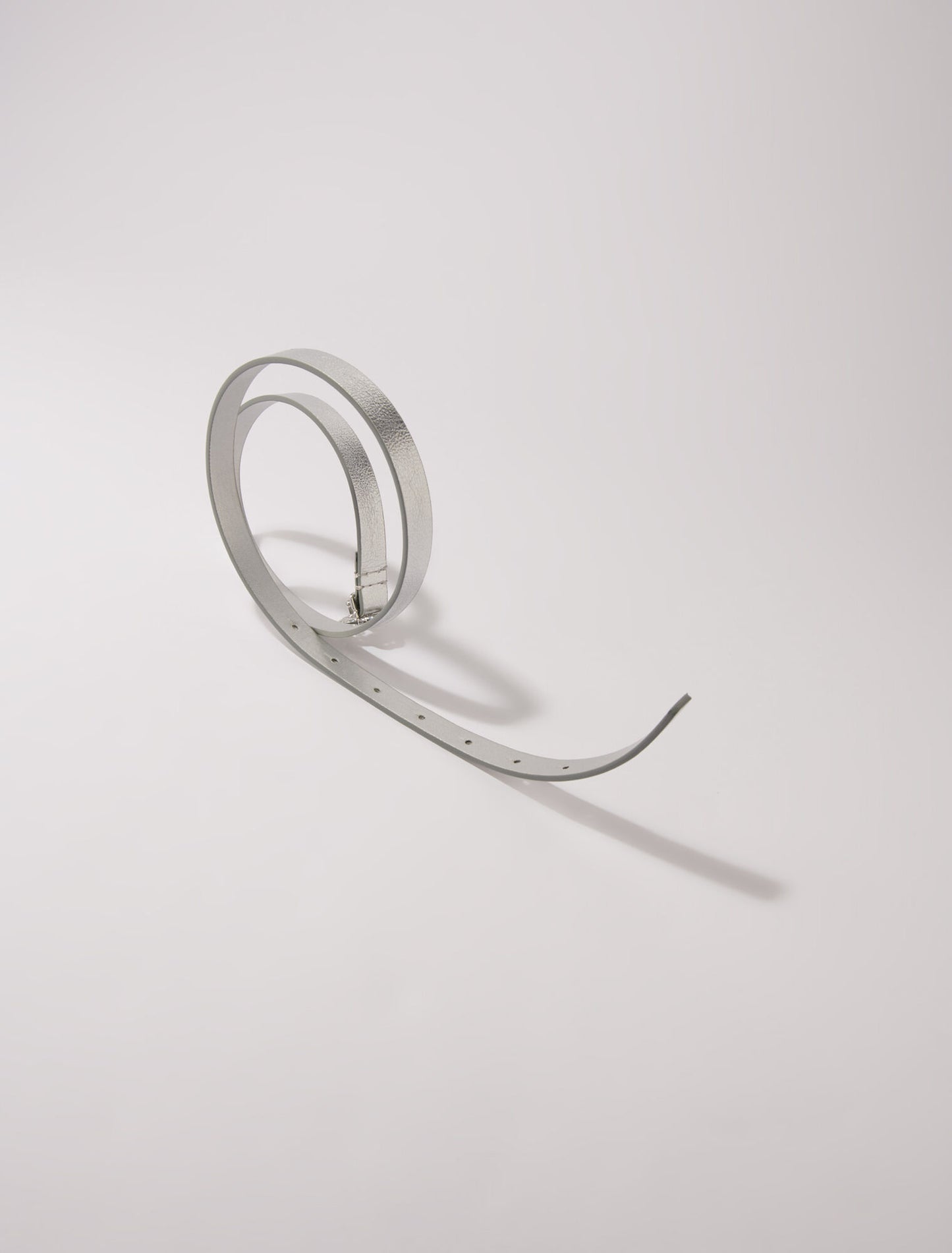 Silver  -Slim belt with Clover buckle